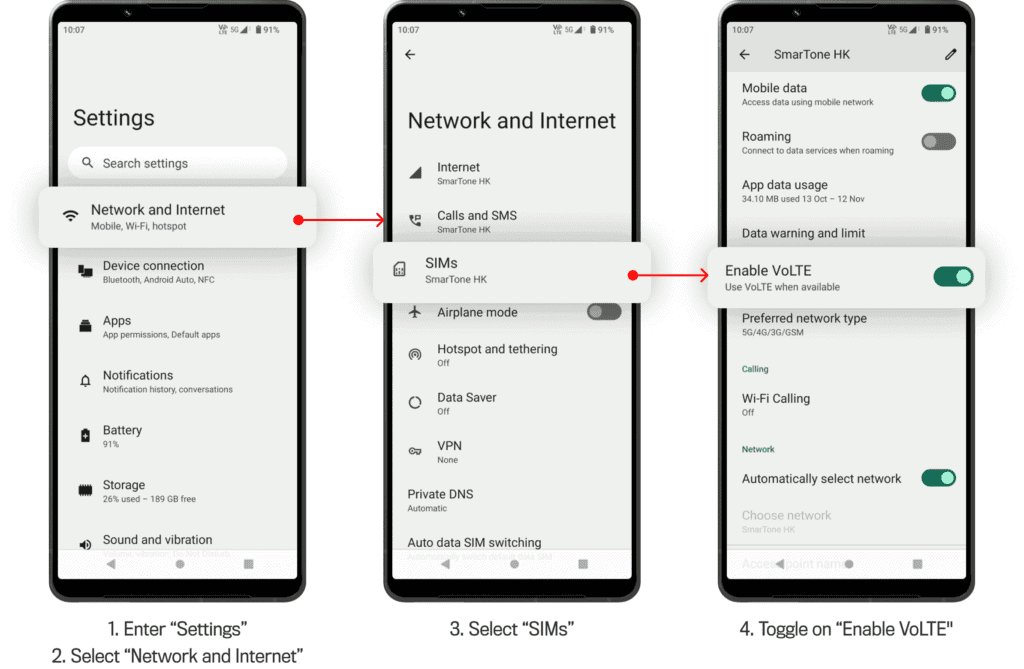 فعال کردن VoLTE در گوشی سامسونگ